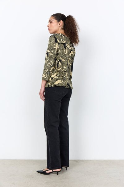 Soyaconcept 'Felicity' 3/4 Sleeve Floral Blouse - Grape Leaf