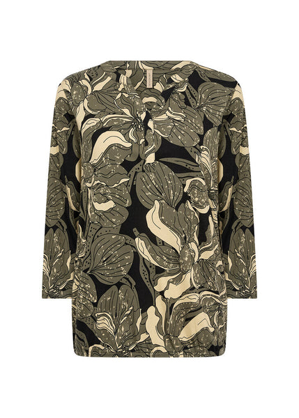Soyaconcept 'Felicity' 3/4 Sleeve Floral Blouse - Grape Leaf