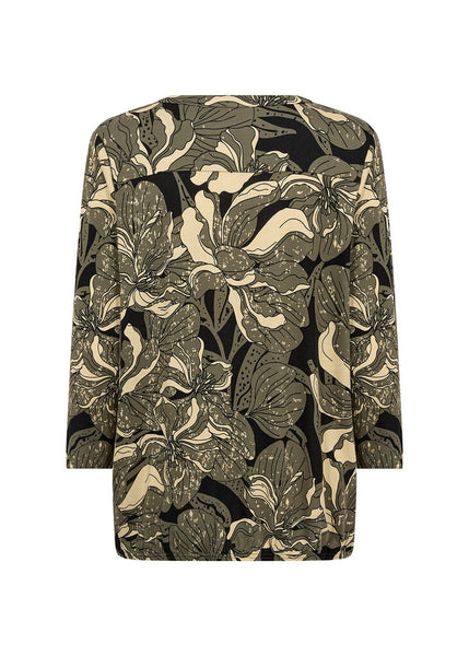 Soyaconcept 'Felicity' 3/4 Sleeve Floral Blouse - Grape Leaf