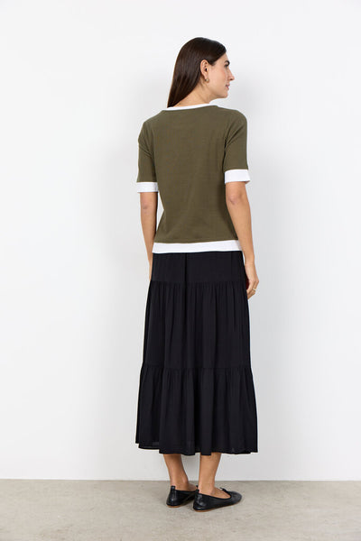 Soyaconcept 'Mignon' Ribbed Contrast Layer Top - Grape Leaf
