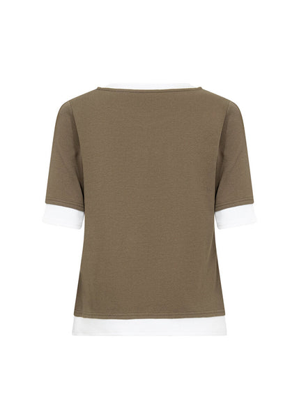 Soyaconcept 'Mignon' Ribbed Contrast Layer Top - Grape Leaf