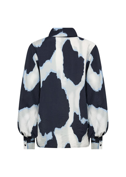 Soyaconcept 'Gladis' Abstract Print Long Sleeve Blouse - Navy
