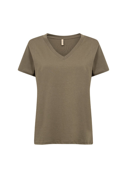 Soyaconcept 'Derby' V-Neck 100% Organic Cotton T-Shirt - Grape Leaf