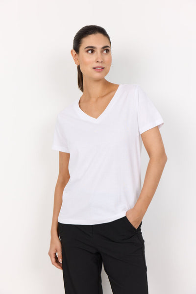 Soyaconcept 'Derby' V-Neck 100% Organic Cotton T-Shirt - White