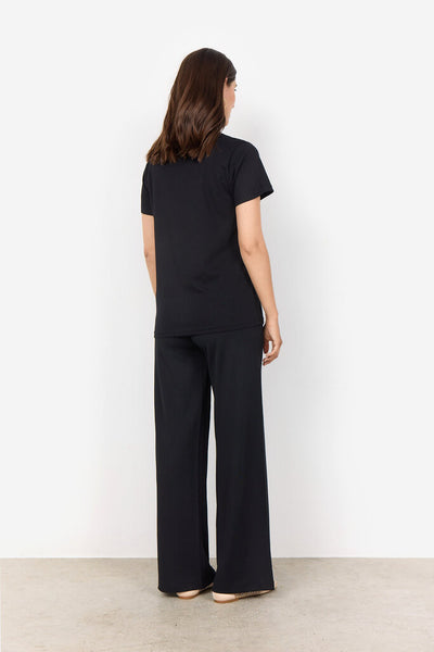 Soyaconcept 'Derby' V-Neck 100% Organic Cotton T-Shirt - Black