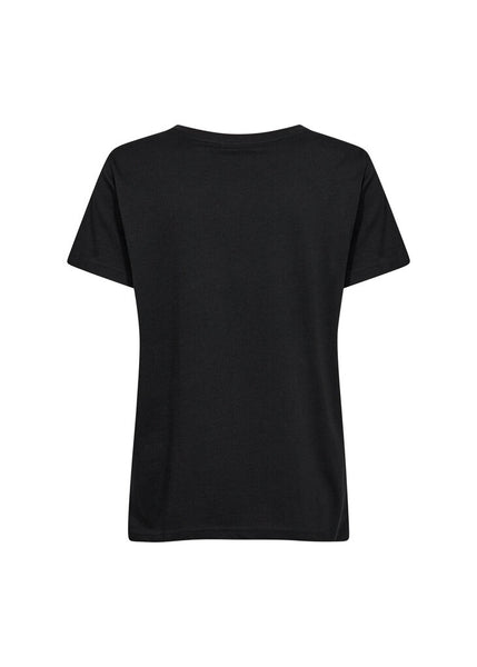Soyaconcept 'Derby' V-Neck 100% Organic Cotton T-Shirt - Black