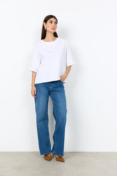 Soyaconcept 'Derby' Round Neck Relaxed T-Shirt - White