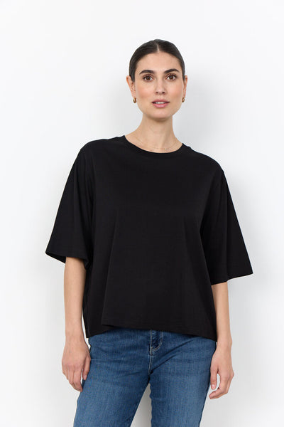 Soyaconcept 'Derby' Round Neck Relaxed T-Shirt - Black