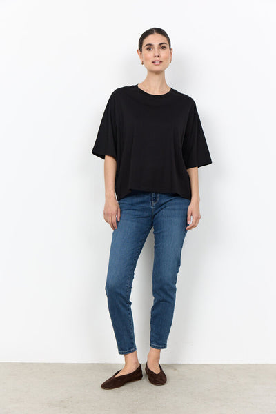 Soyaconcept 'Derby' Round Neck Relaxed T-Shirt - Black