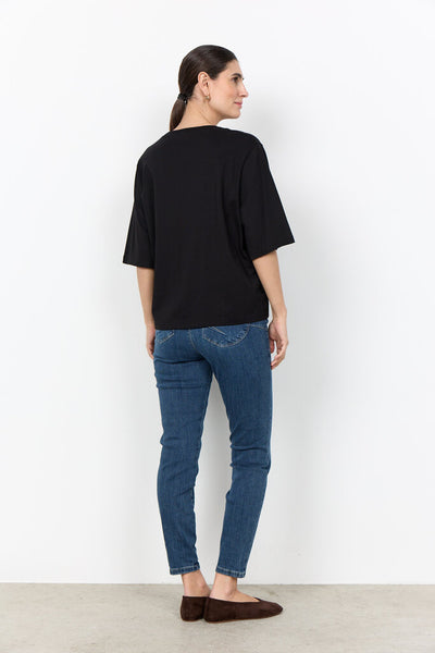 Soyaconcept 'Derby' Round Neck Relaxed T-Shirt - Black