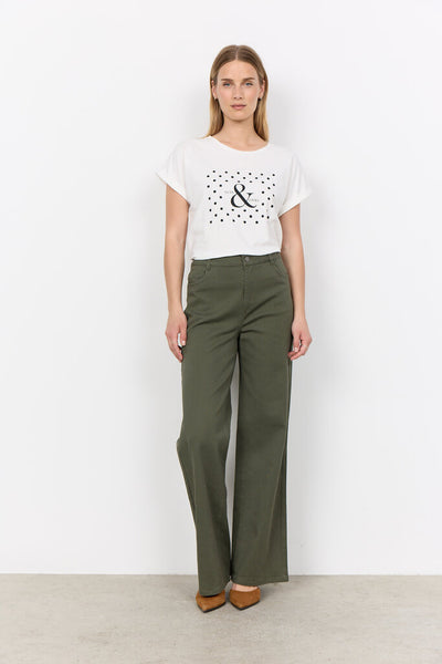 Soyaconcept 'Bess' Wide Leg Cotton Pants - Grape Leaf