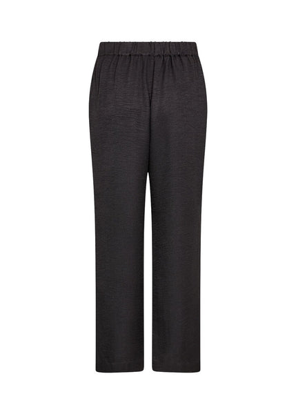 Soyaconcept 'Charissa' Full Length Textured Pant with Elastic Waist - Black