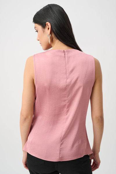 Joseph Ribkoff 263098 Recycled Satin Sleeveless Cowl Top - Vintage Rose