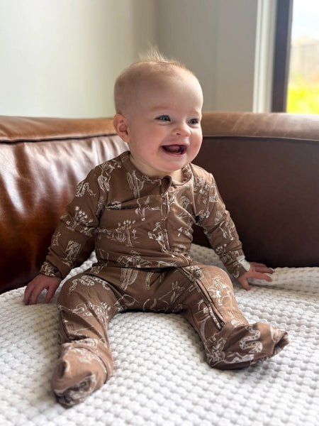 Bambi & Birdie Bamboo Zipper Sleeper - Cowboy