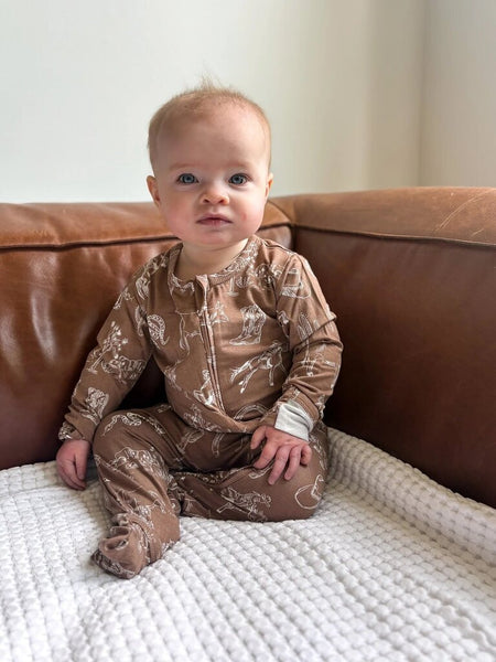 Bambi & Birdie Bamboo Zipper Sleeper - Cowboy