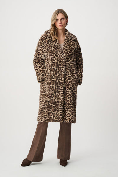 Joseph Ribkoff 263919 Faux Fur Leopard Print Coat