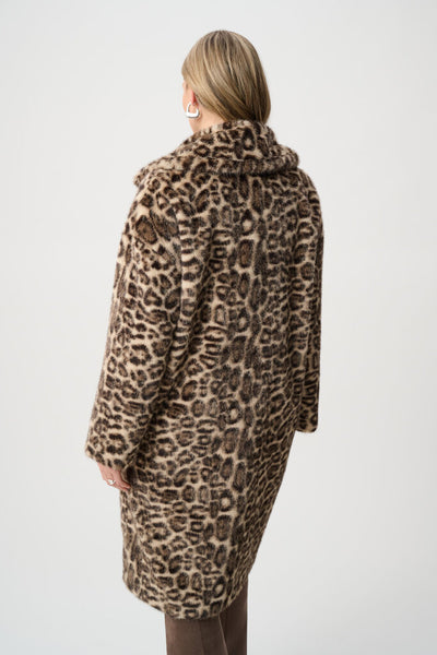 Joseph Ribkoff 263919 Faux Fur Leopard Print Coat