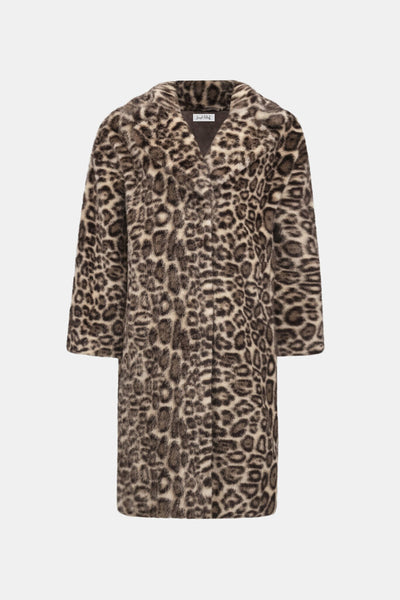 Joseph Ribkoff 263919 Faux Fur Leopard Print Coat