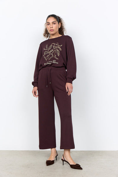 Soyaconcept 'Banu 33' Wide Leg Pants - Chocolate Plum