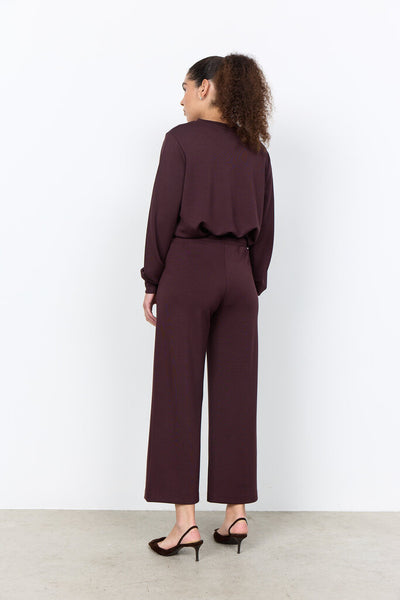 Soyaconcept 'Banu 33' Wide Leg Pants - Chocolate Plum