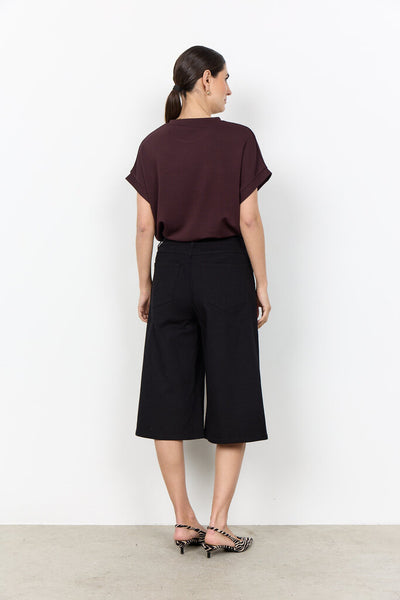 Soyaconcept 'Banu 245' Short Sleeve Side Slit Top - Chocolate Plum