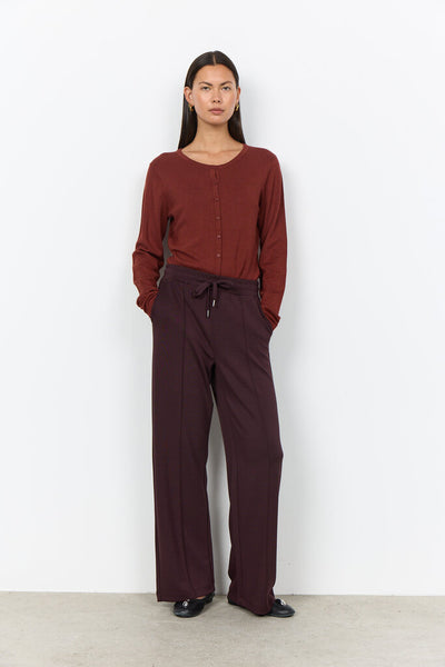 Soyaconcept 'Banu 265' Wide Leg Front Seam Pant - Chocolate Plum