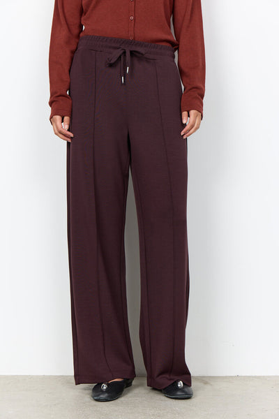 Soyaconcept 'Banu 265' Wide Leg Front Seam Pant - Chocolate Plum