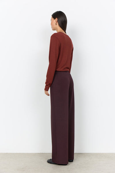 Soyaconcept 'Banu 265' Wide Leg Front Seam Pant - Chocolate Plum