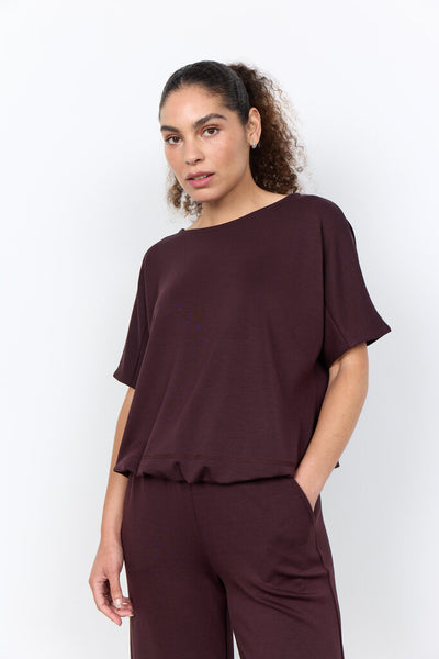 Soyaconcept 'Banu 315' Drawstring Hem Tee - Chocolate Plum
