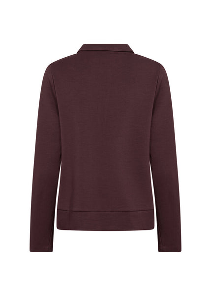 Soyaconcept 'Banu 316' Collared 1/4 Zip Sweater - Chocolate Plum