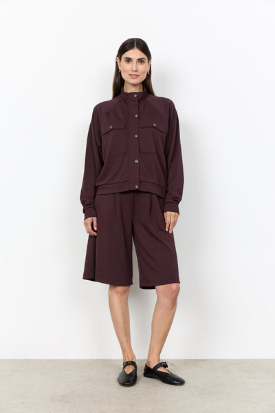 Soyaconcept 'Banu 320' Snap Front Jacket - Chocolate Plum