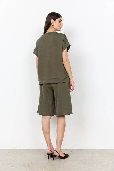 Soyaconcept 'Banu 245' Short Sleeve Side Slit Top - Grape Leaf