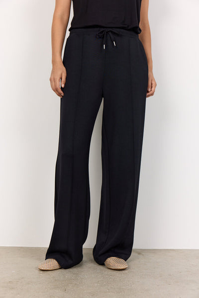 Soyaconcept 'Banu 265' Wide Leg Front Seam Pant - Black