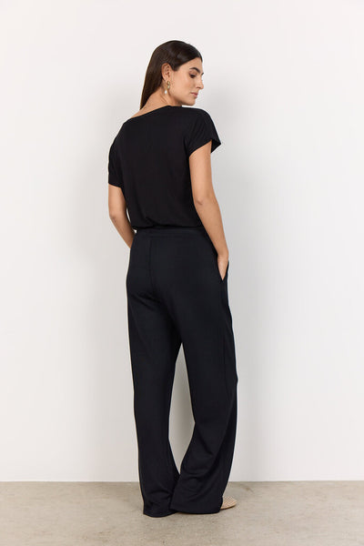 Soyaconcept 'Banu 265' Wide Leg Front Seam Pant - Black