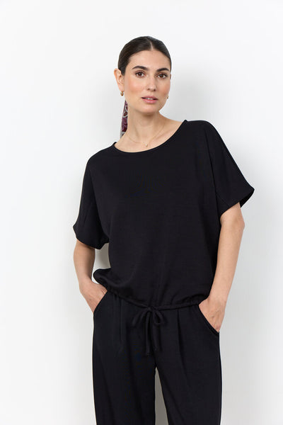 Soyaconcept 'Banu 315' Drawstring Hem Tee - Black