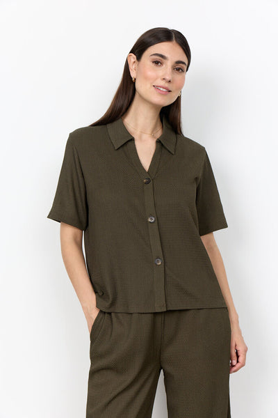 Soyaconcept 'Delal' Textured Button Front Top