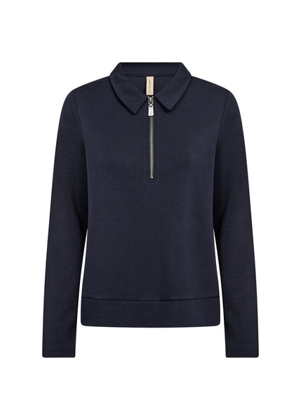 Soyaconcept 'Banu 316' Collared 1/4 Zip Sweater - Navy