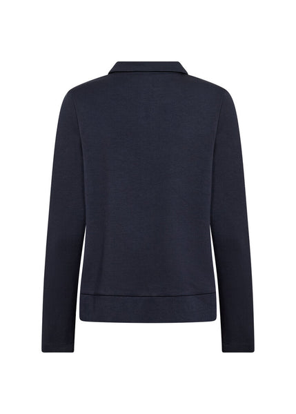 Soyaconcept 'Banu 316' Collared 1/4 Zip Sweater - Navy
