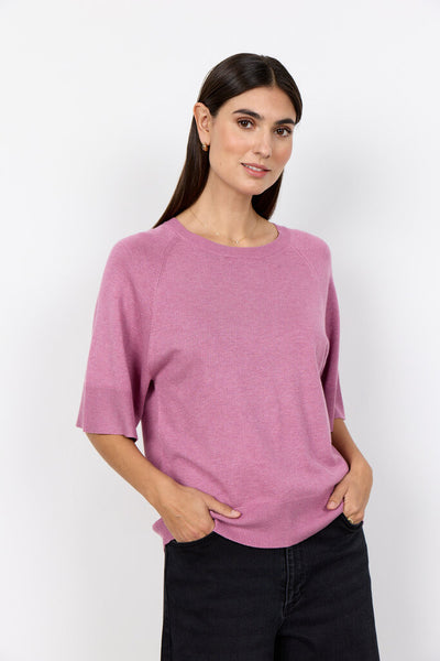 Soyaconcept 'Dollie 791' Pullover Short Sleeve Sweater - Mauve Orchid