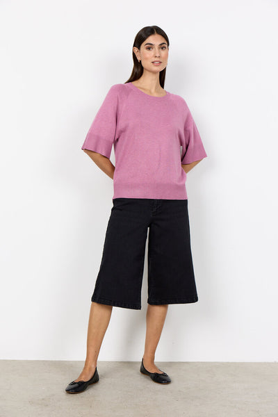 Soyaconcept 'Dollie 791' Pullover Short Sleeve Sweater - Mauve Orchid