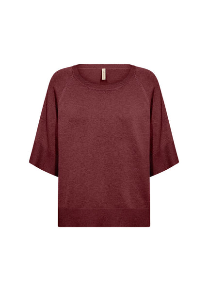 Soyaconcept 'Dollie 791' Pullover Short Sleeve Sweater - Oxblood Red