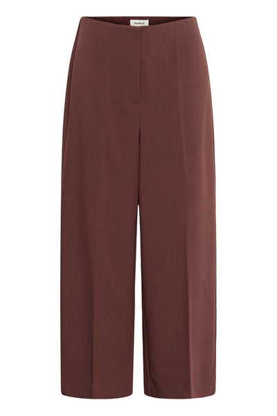 Soaked in Luxury 'Corrine' Cropped Wide Leg Trousers - Brown Stone