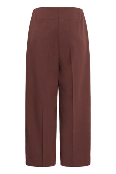 Soaked in Luxury 'Corrine' Cropped Wide Leg Trousers - Brown Stone