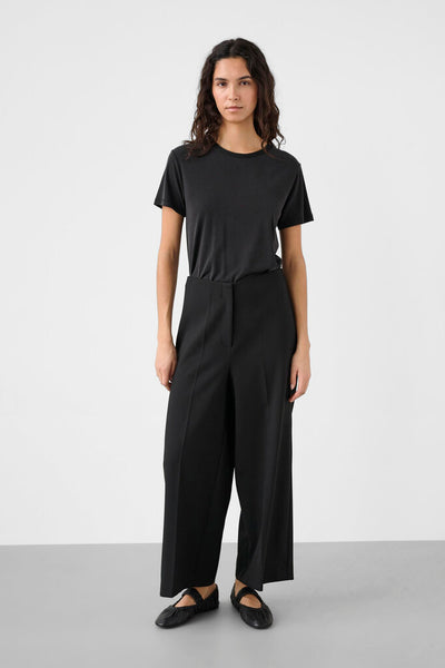 Soaked in Luxury 'Corrine' Cropped Wide Leg Trousers - Black