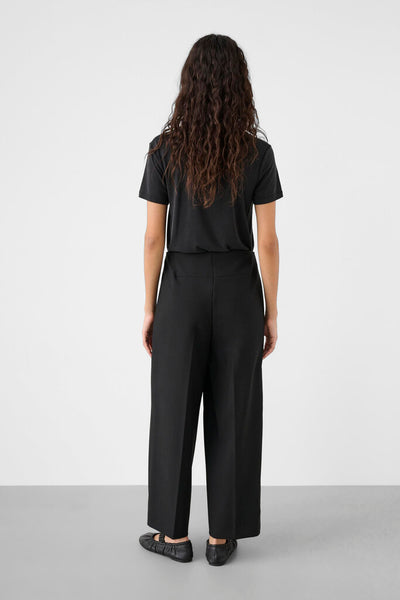 Soaked in Luxury 'Corrine' Cropped Wide Leg Trousers - Black
