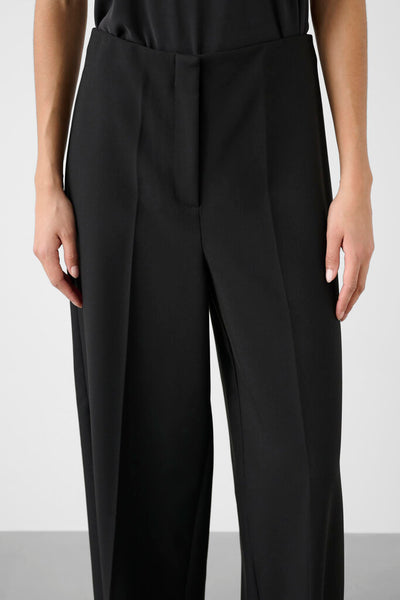 Soaked in Luxury 'Corrine' Cropped Wide Leg Trousers - Black