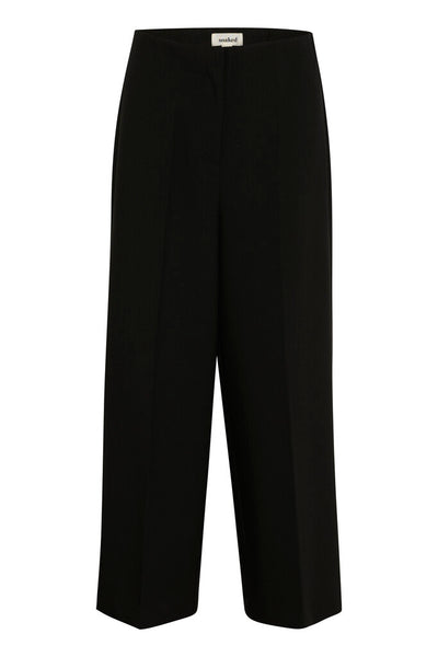 Soaked in Luxury 'Corrine' Cropped Wide Leg Trousers - Black