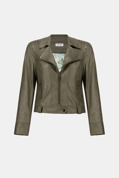 Joseph Ribkoff 263907 Foiled Faux Suede Fitted Jacket