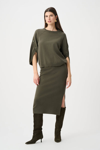 Joseph Ribkoff 263935 Tulip Sleeve Sweater - Avocado