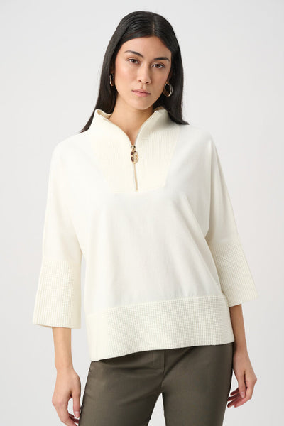 Joseph Ribkoff 263937 Zip Funnel Neck Sweater